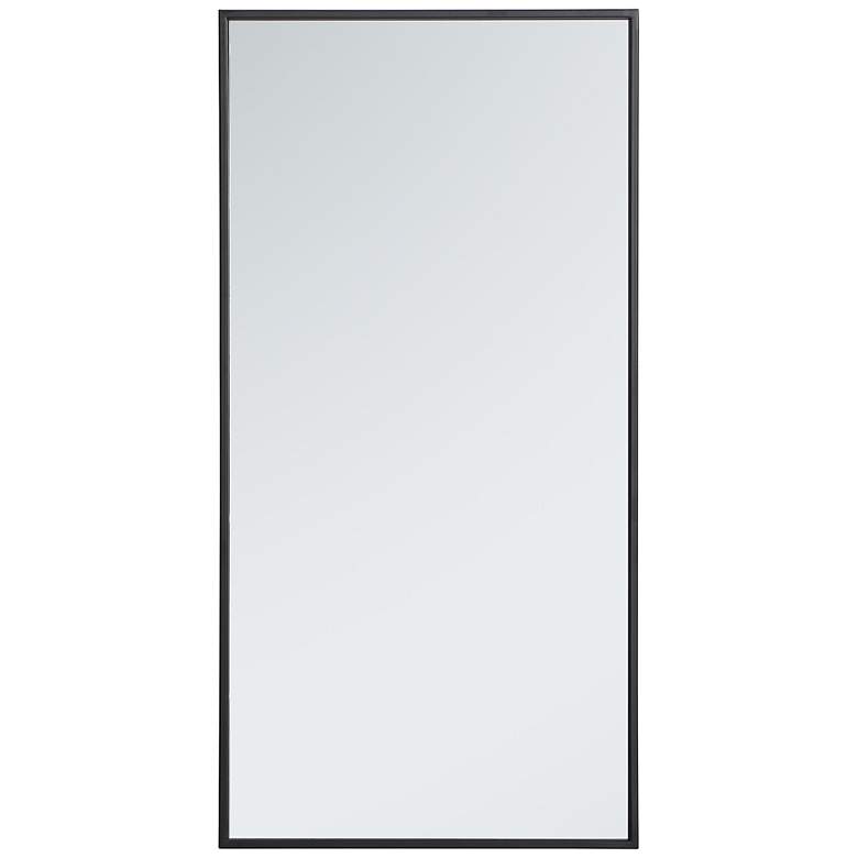 Image 3 18-in W x 36-in H Metal Frame Rectangle Wall Mirror in Black