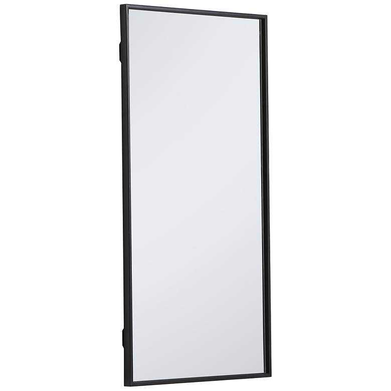 Image 5 18-in W x 36-in H Metal Frame Rectangle Wall Mirror in Black more views