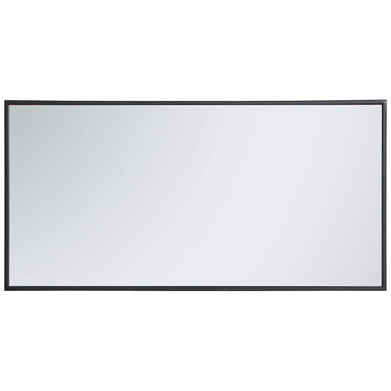 Image 6 18-in W x 36-in H Metal Frame Rectangle Wall Mirror in Black more views