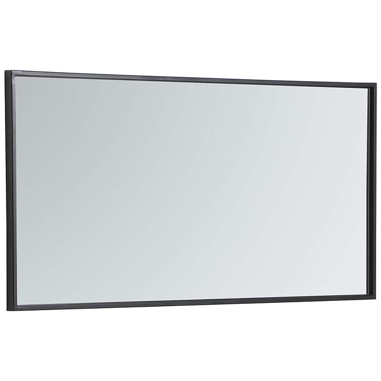 Image 7 18-in W x 36-in H Metal Frame Rectangle Wall Mirror in Black more views