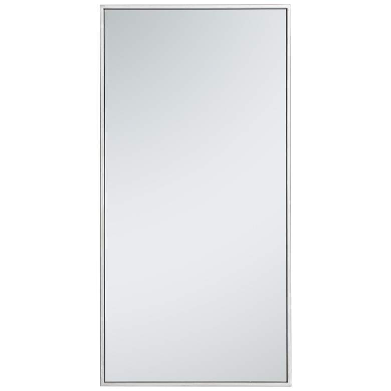 Image 1 18-in W x 36-in H Metal Frame Rectangle Wall Mirror in Silver
