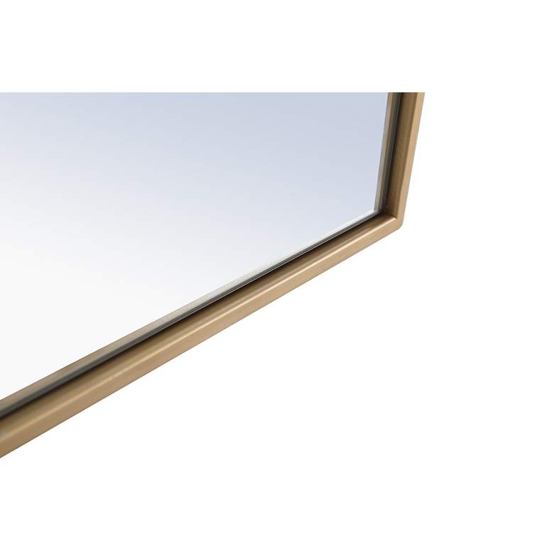 Image 4 18-in W x 60-in H Metal Frame Rectangle Wall Mirror in Brass more views