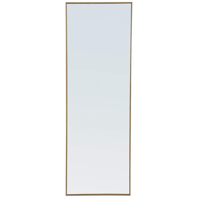 Image 7 18-in W x 60-in H Metal Frame Rectangle Wall Mirror in Brass more views
