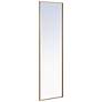 18-in W x 60-in H Metal Frame Rectangle Wall Mirror in Brass