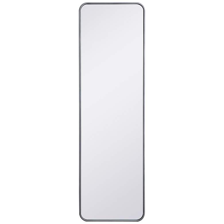 Image 2 18-in W x 60-in H Soft Corner Metal Rectangular Wall Mirror in Silver