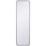 18-in W x 60-in H Soft Corner Metal Rectangular Wall Mirror in Silver