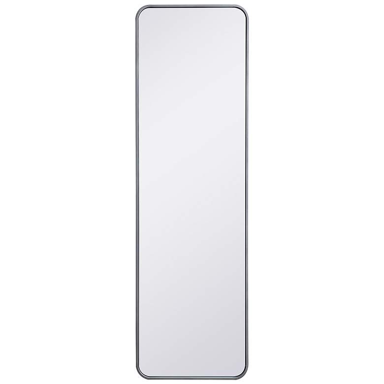Image 5 18-in W x 60-in H Soft Corner Metal Rectangular Wall Mirror in Silver more views