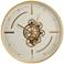 18" Glass Covered Gold & White Gear Wall Clock