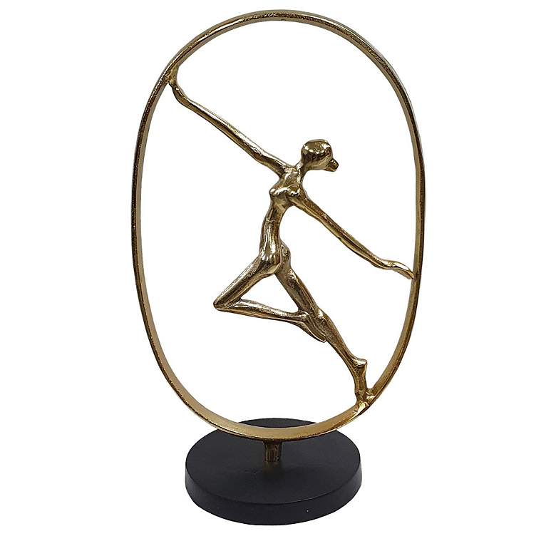 Image 1 18" High Gold Aluminum Figure Sculpture