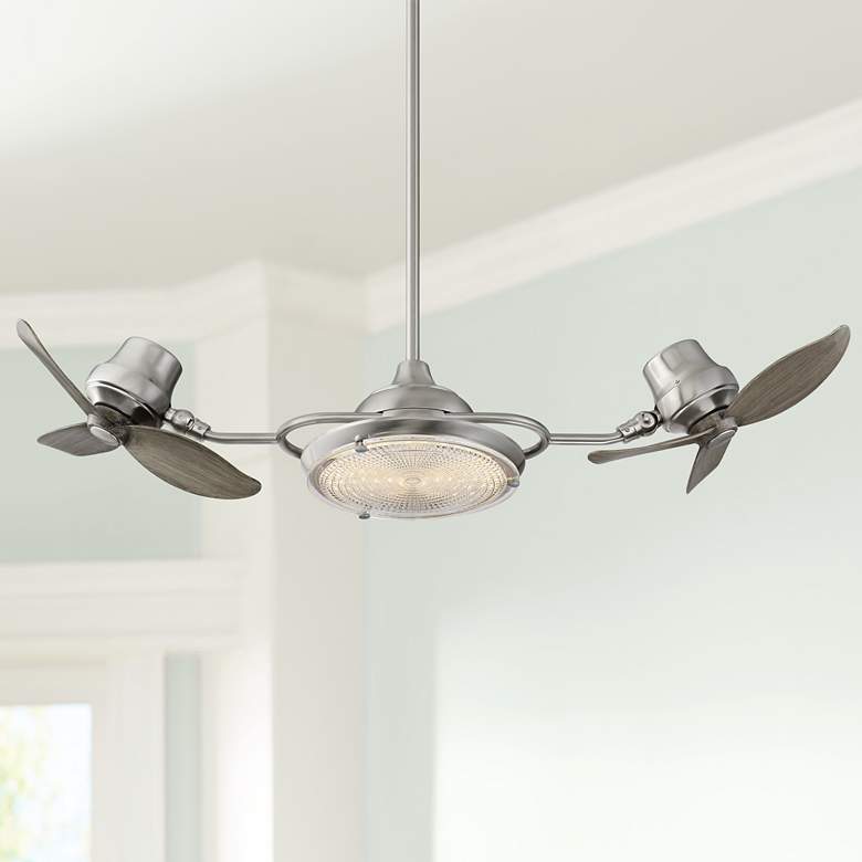 Image 1 18" Possini Euro Stone Castle Dual Head LED Ceiling Fan