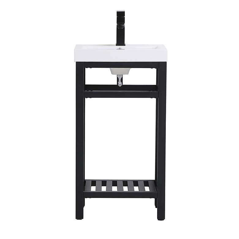 Image 2 18 Inch Single Bathroom Metal Vanity In Black more views