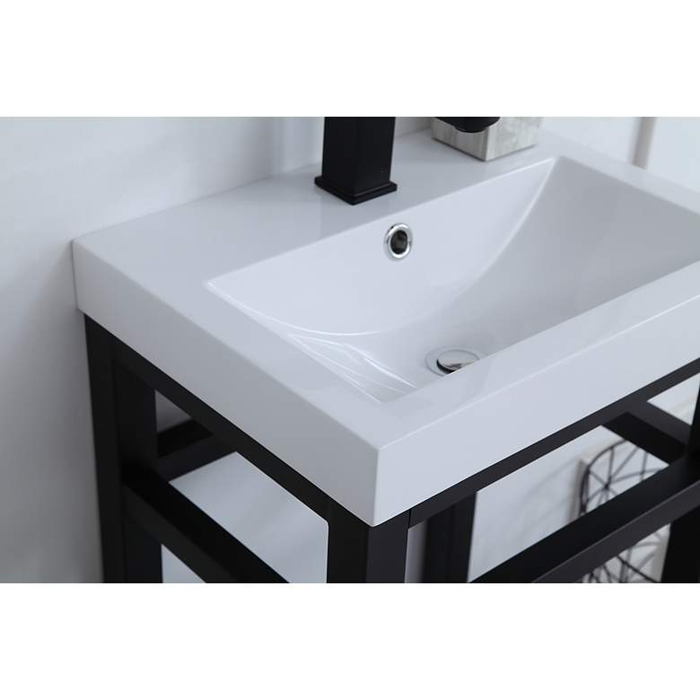 Image 3 18 Inch Single Bathroom Metal Vanity In Black more views