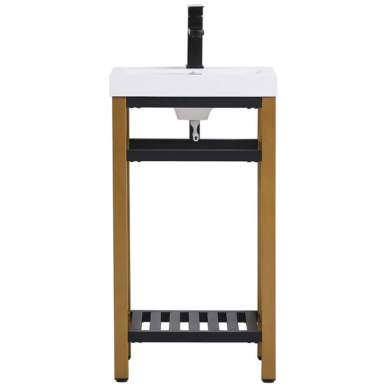Image 1 18 Inch Single Bathroom Metal Vanity In Golden Black