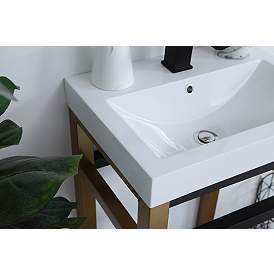 Image5 of 18 Inch Single Bathroom Metal Vanity In Golden Black more views