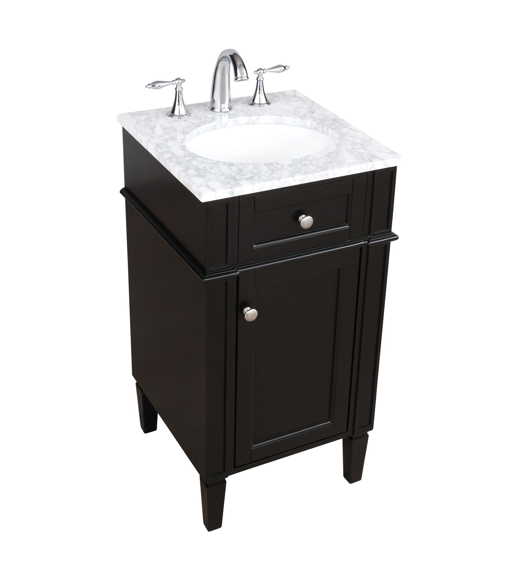 18 Inch Single Bathroom Vanity In Black