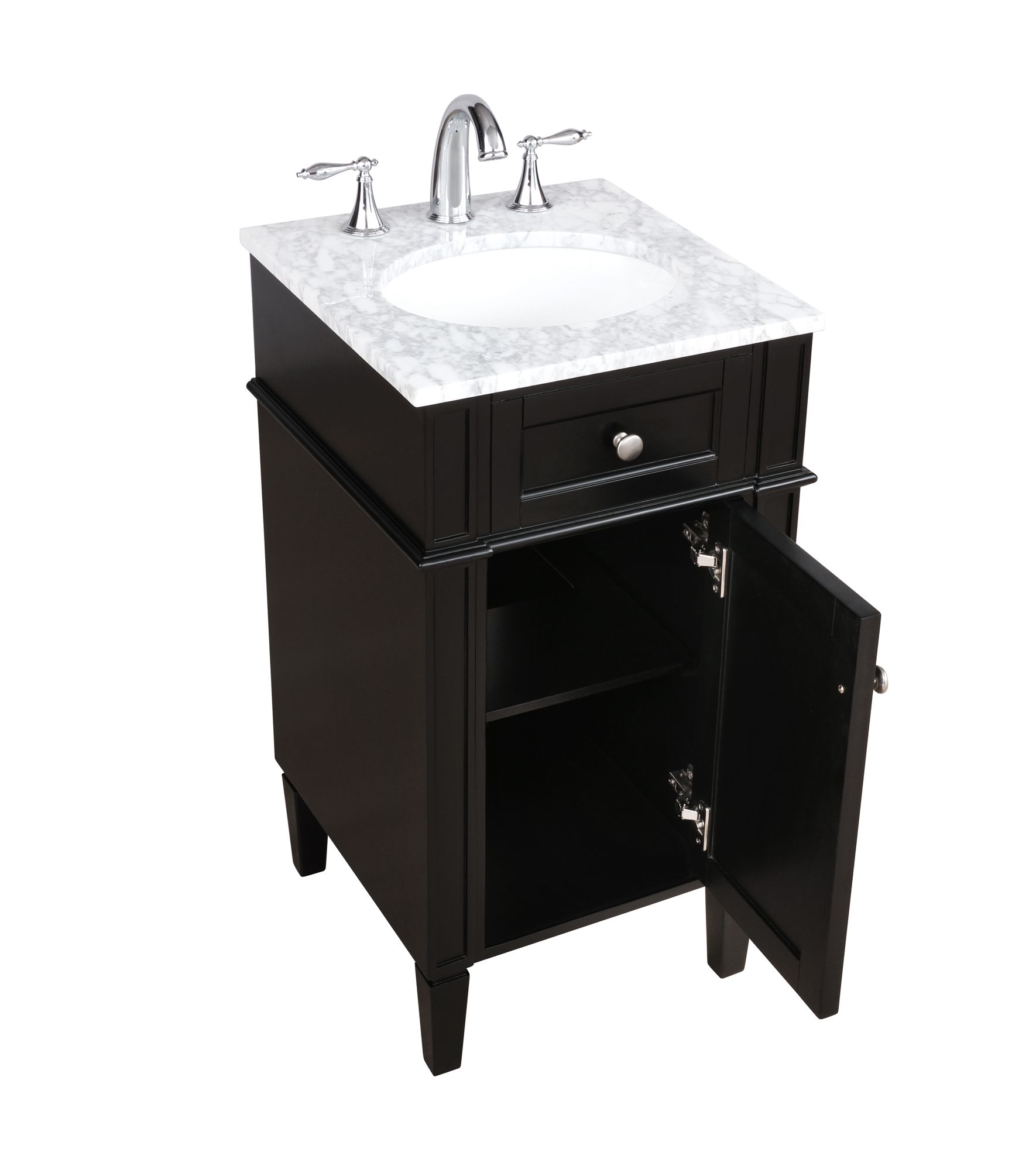 18 Inch Single Bathroom Vanity In Black