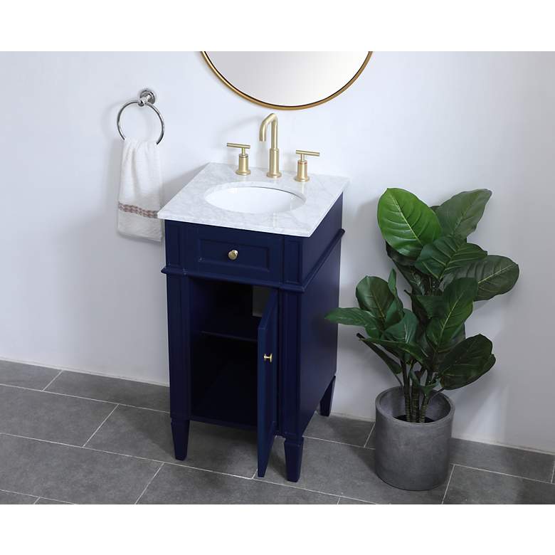 Image 4 18 Inch Single Bathroom Vanity In Blue more views