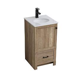 Image5 of 18 Inch Single Bathroom Vanity In Natural Oak more views