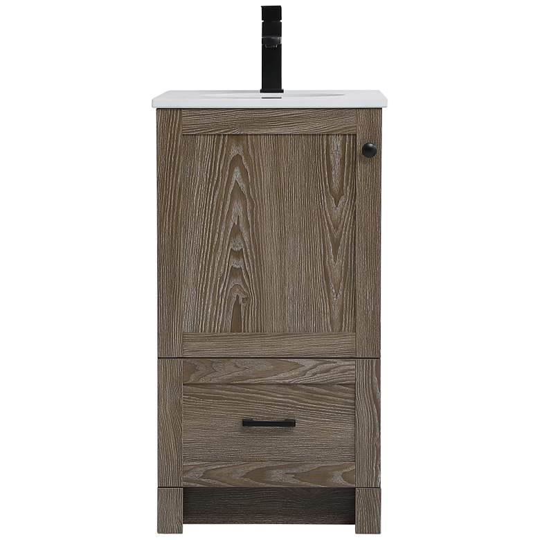 Image 1 18 Inch Single Bathroom Vanity In Weathered Oak