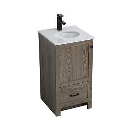 Image5 of 18 Inch Single Bathroom Vanity In Weathered Oak more views