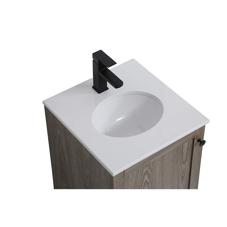 Image 7 18 Inch Single Bathroom Vanity In Weathered Oak more views
