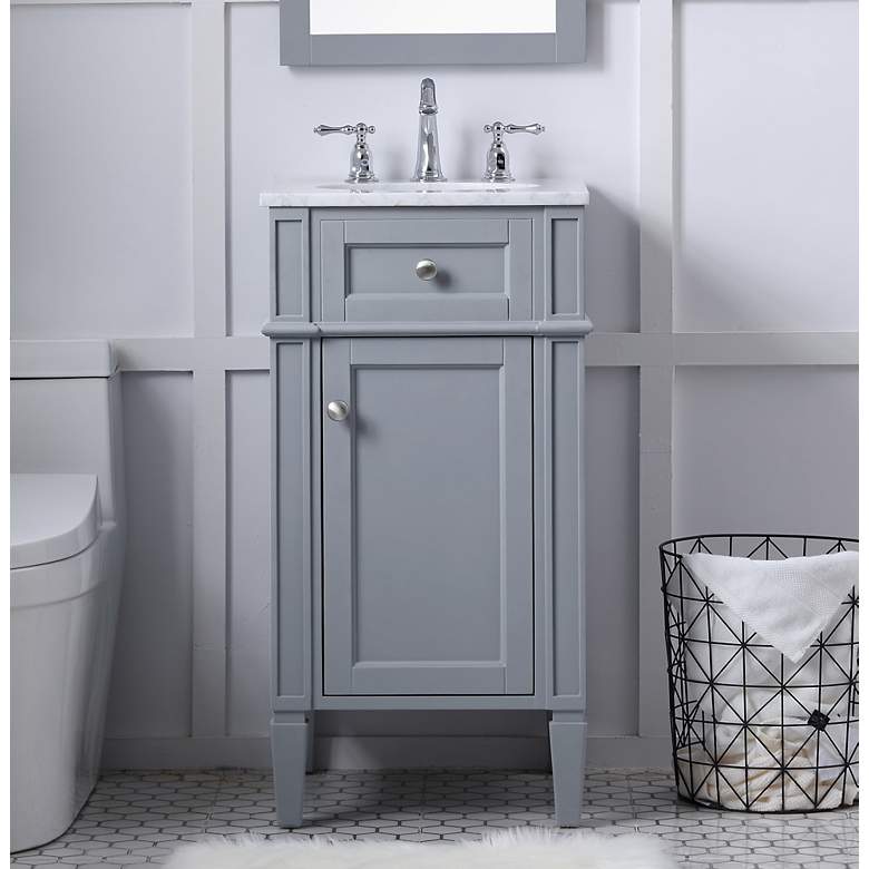 Image 1 18 Inch Single Bathroom Vanity Set In Grey