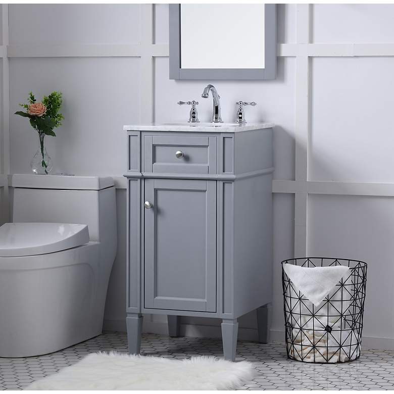 Image 3 18 Inch Single Bathroom Vanity Set In Grey more views