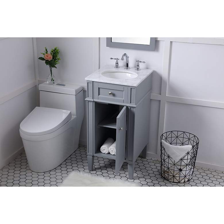 Image 4 18 Inch Single Bathroom Vanity Set In Grey more views