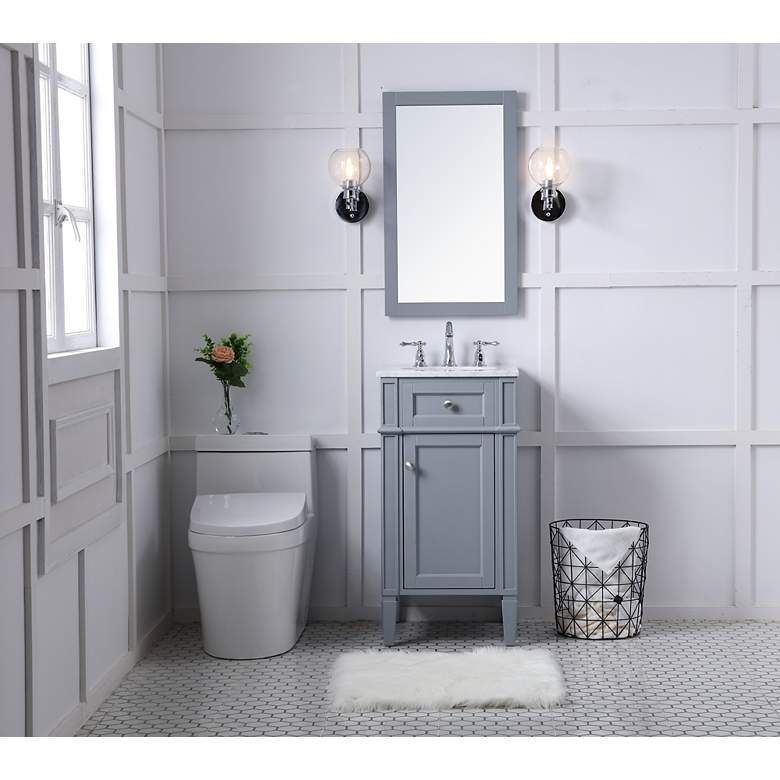 Image 7 18 Inch Single Bathroom Vanity Set In Grey more views