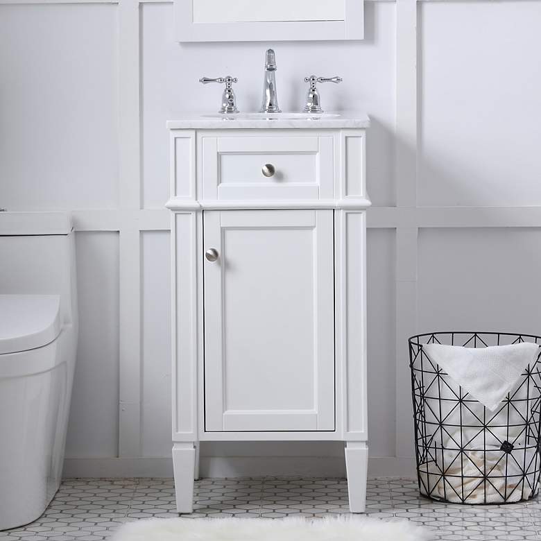 Image 1 18 Inch Single Bathroom Vanity Set In White