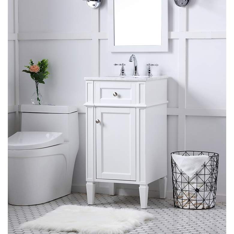 Image 3 18 Inch Single Bathroom Vanity Set In White more views