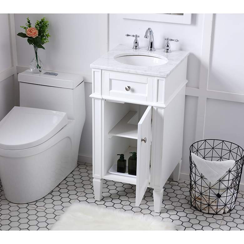 Image 4 18 Inch Single Bathroom Vanity Set In White more views