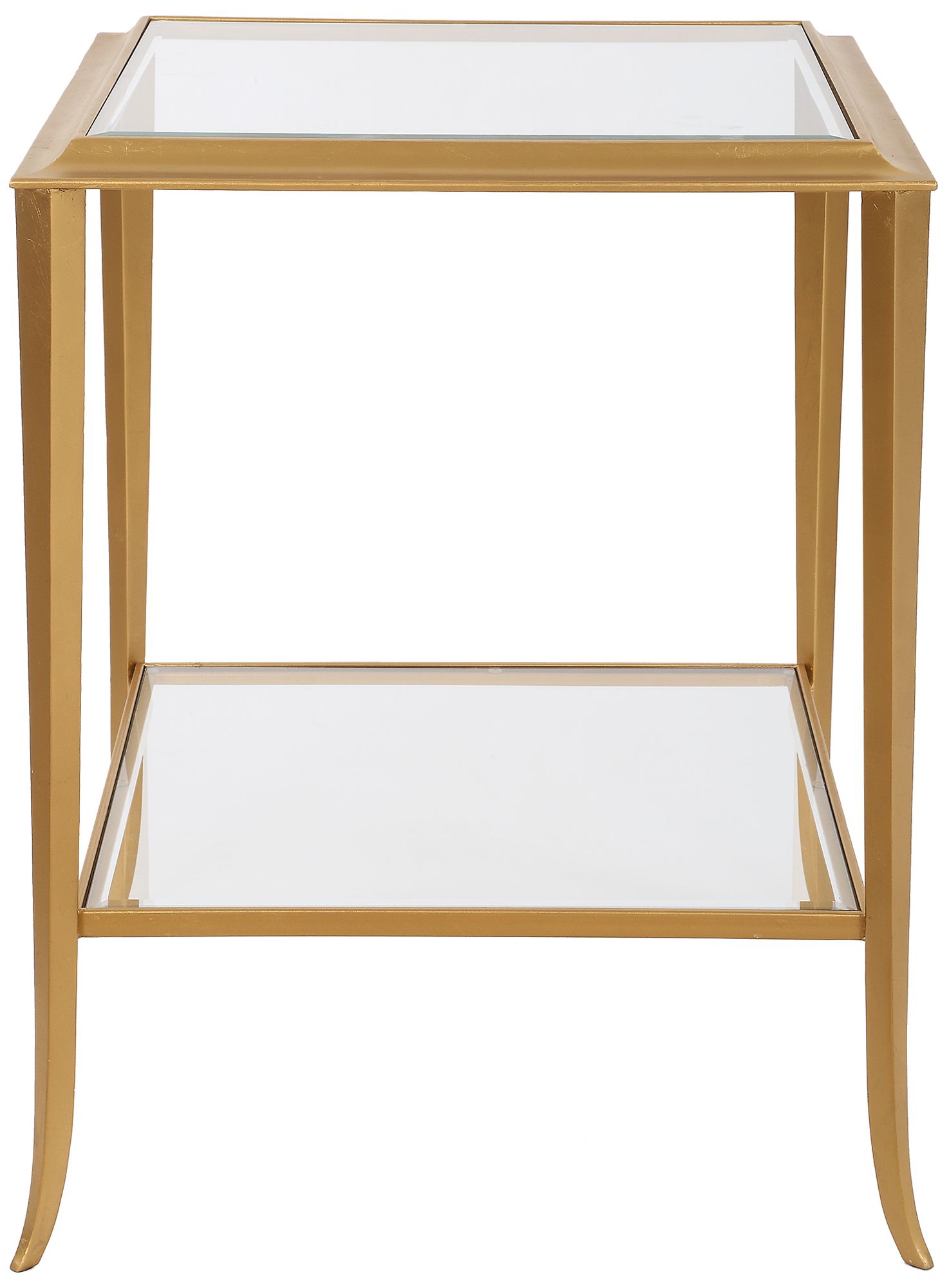 Image 2 18" Wide x 24" High Gold Metal End Table