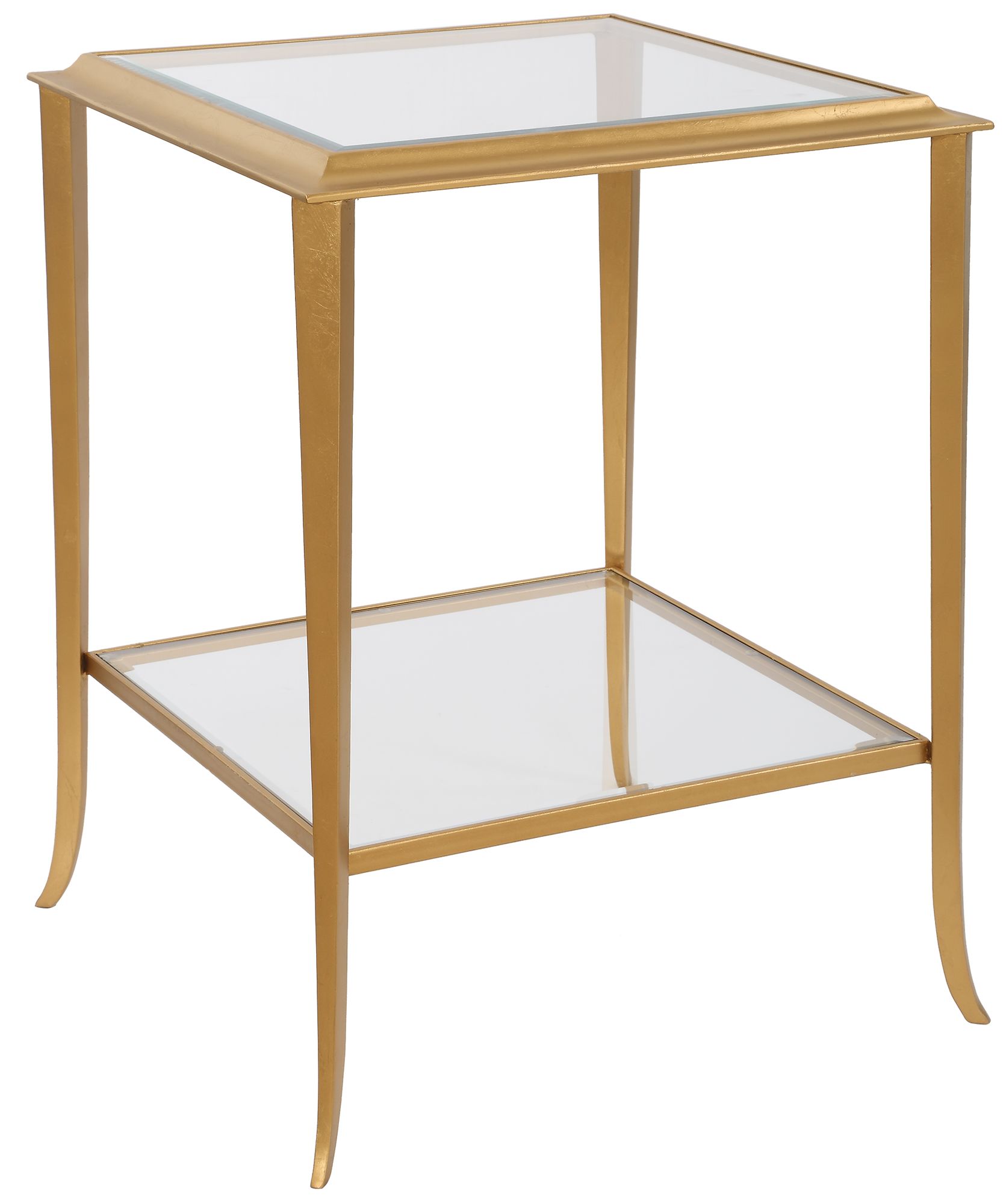 Image 4 18" Wide x 24" High Gold Metal End Table more views