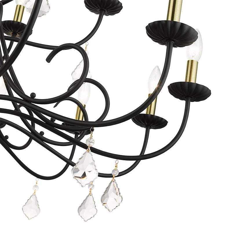 Image 6 18 Light Black Extra Large Chandelier with Antique Brass Finish Accents more views