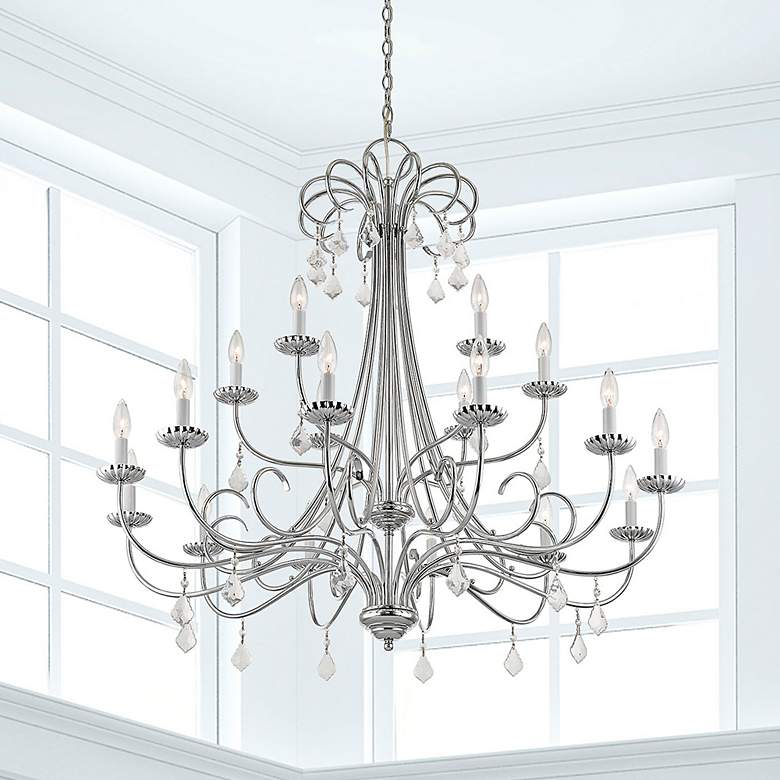 Image 1 18 Light Polished Chrome Foyer Chandelier