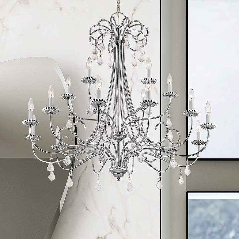 Image 7 18 Light Polished Chrome Foyer Chandelier more views