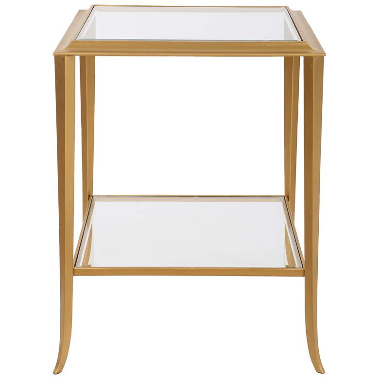 Image 2 18" Wide x 24" High Gold Metal End Table