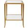 18" Wide x 24" High Gold Metal End Table