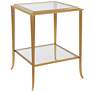 4_18" Wide x 24" High Gold Metal End Table more views