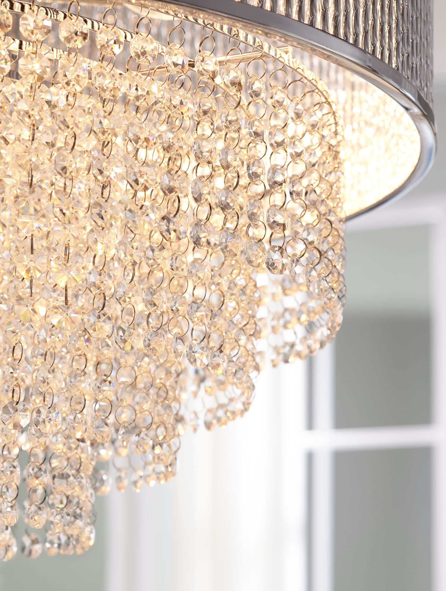 Vienna Full Spectrum Pioggia Chrome 23 1/2" Wide Crystal Chandelier in scene