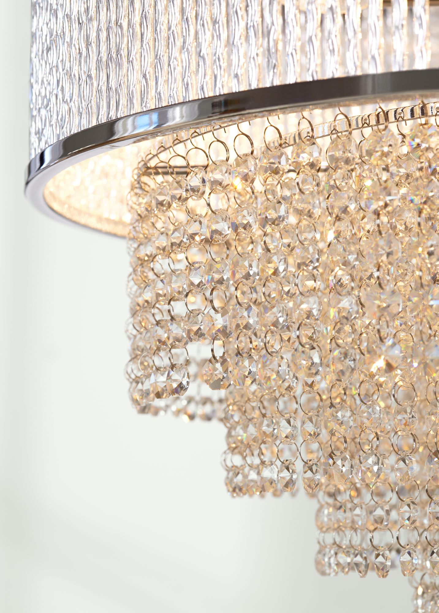 Vienna Full Spectrum Pioggia Chrome 23 1/2" Wide Crystal Chandelier in scene