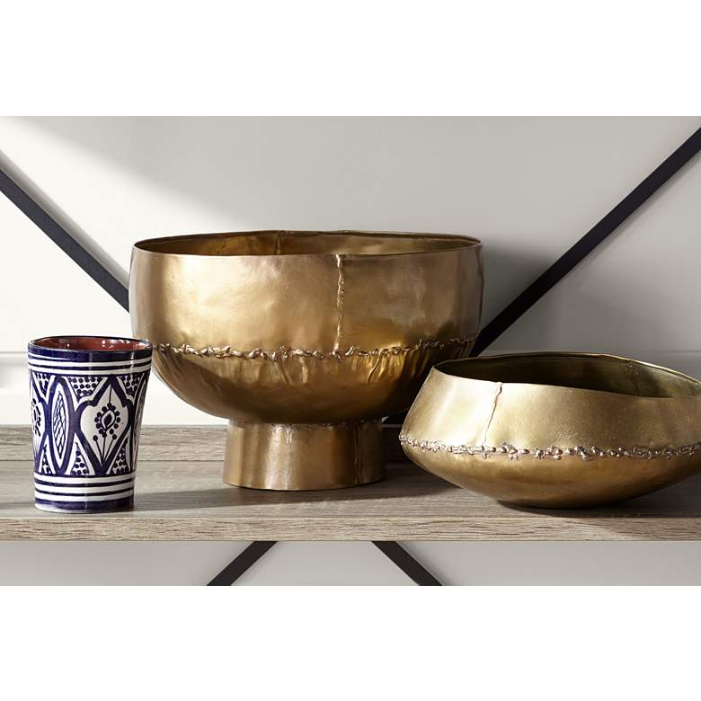 Image 1 Regina Andrew 9 1/2" Wide Bedouin Natural Brass Bowl in scene