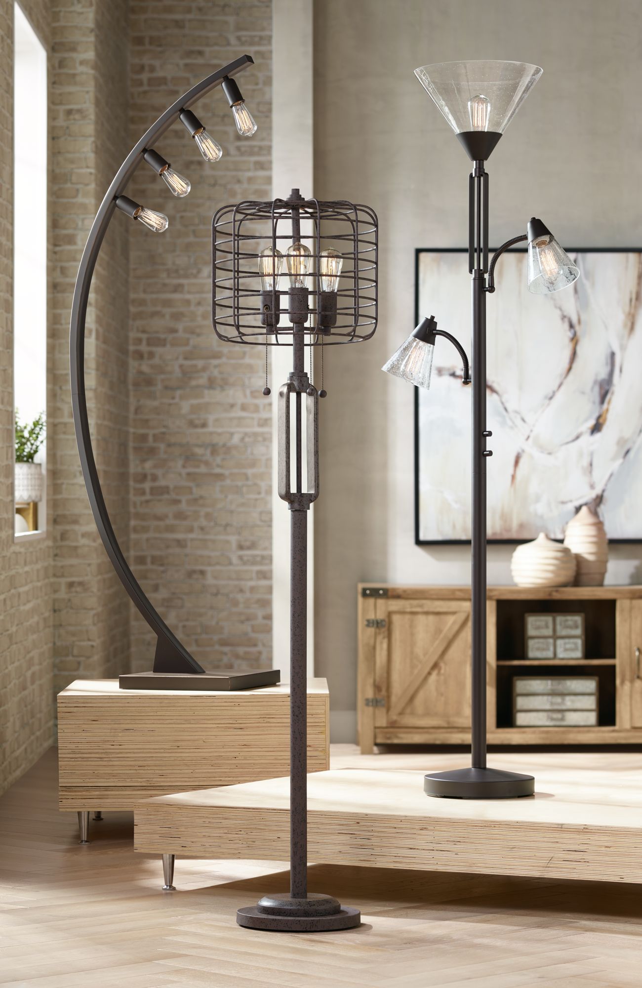 two floor lamps in one room