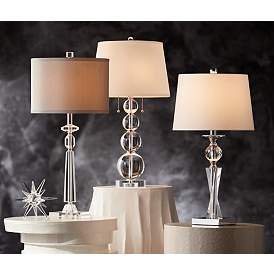 Image1 of Vienna Full Spectrum Aline 26 1/2" Gray and Crystal Traditional Lamp in scene