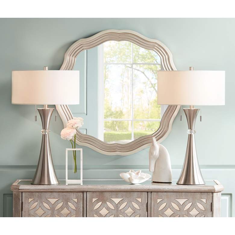 Image 1 360 Lighting Rachel 28 inch Metal Column Modern Table Lamps Set of 2 in scene