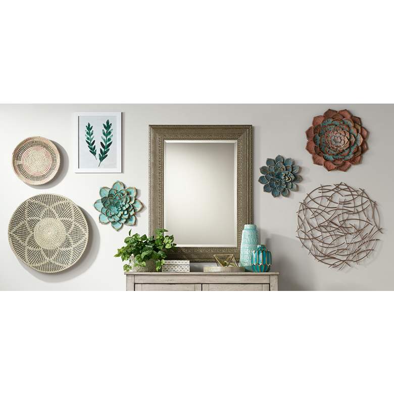 Image 1 Sena 26" x 26" Copper Finish Modern Metal Wall Art in scene