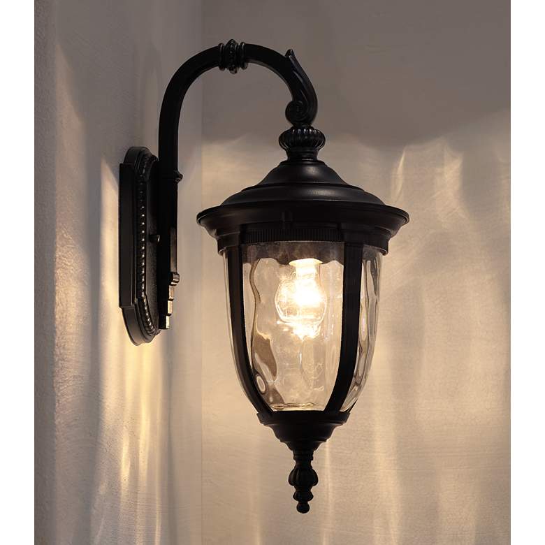 Image 1 John Timberland Bellagio 16 1/2" Black Finish Downbridge Outdoor Light in scene