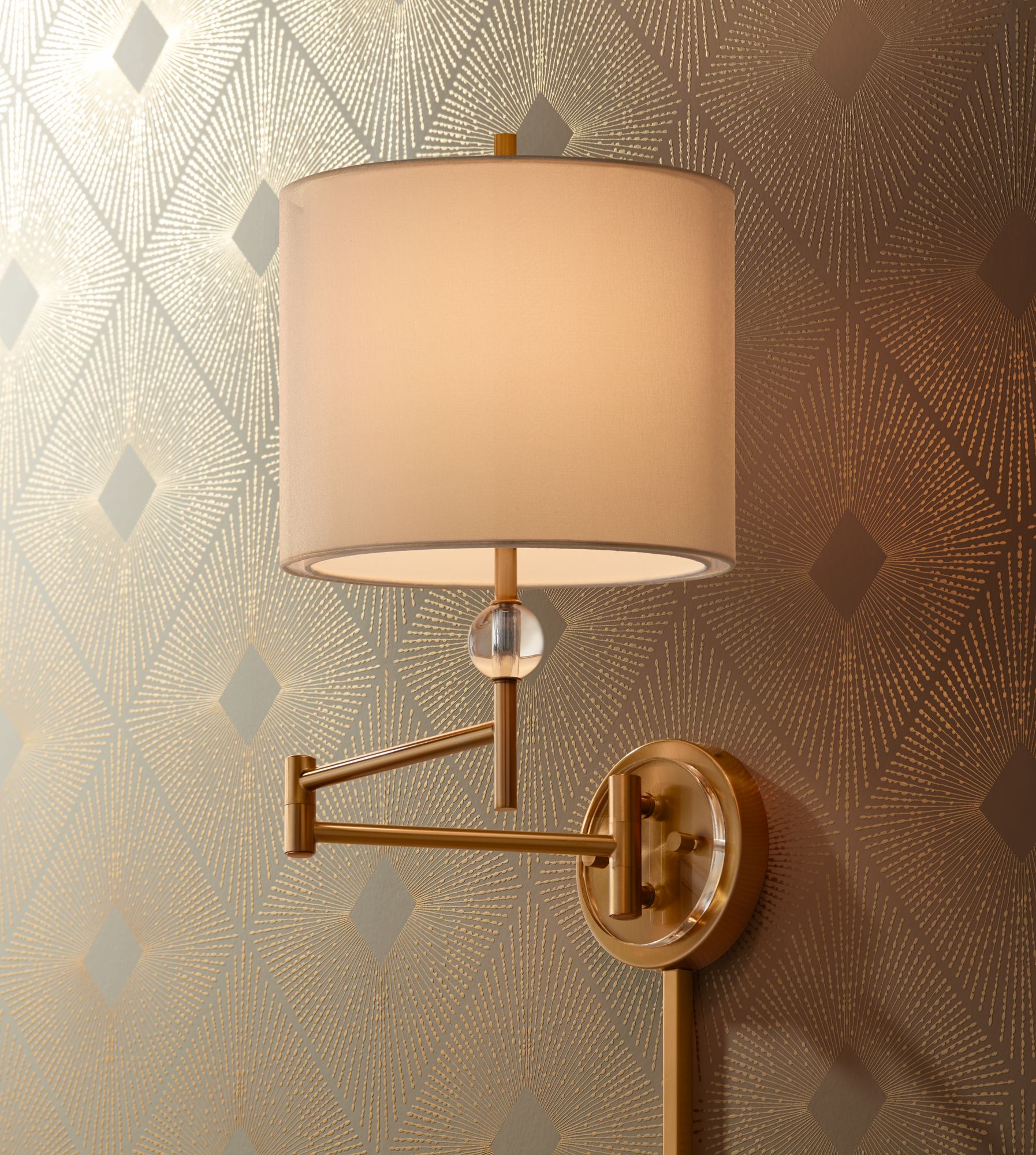 swing arm wall lamp with cord cover