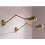 Somers Antique Brass Adjustable Plug-In LED Wall Lamps Set of 2 in scene